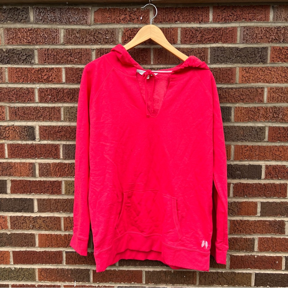 Victoria’s Secret Red Angel Symbol Graphic Back Drawstring Hoodie